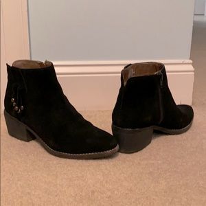 Black suede booties